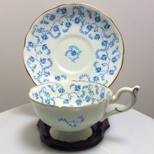 Rare Coalport blue/white floral vine pattern